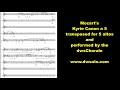 Mozart's Kyrie canon a 5 transposed and sung by 5 altos