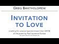 Invitation to Love • Score Video